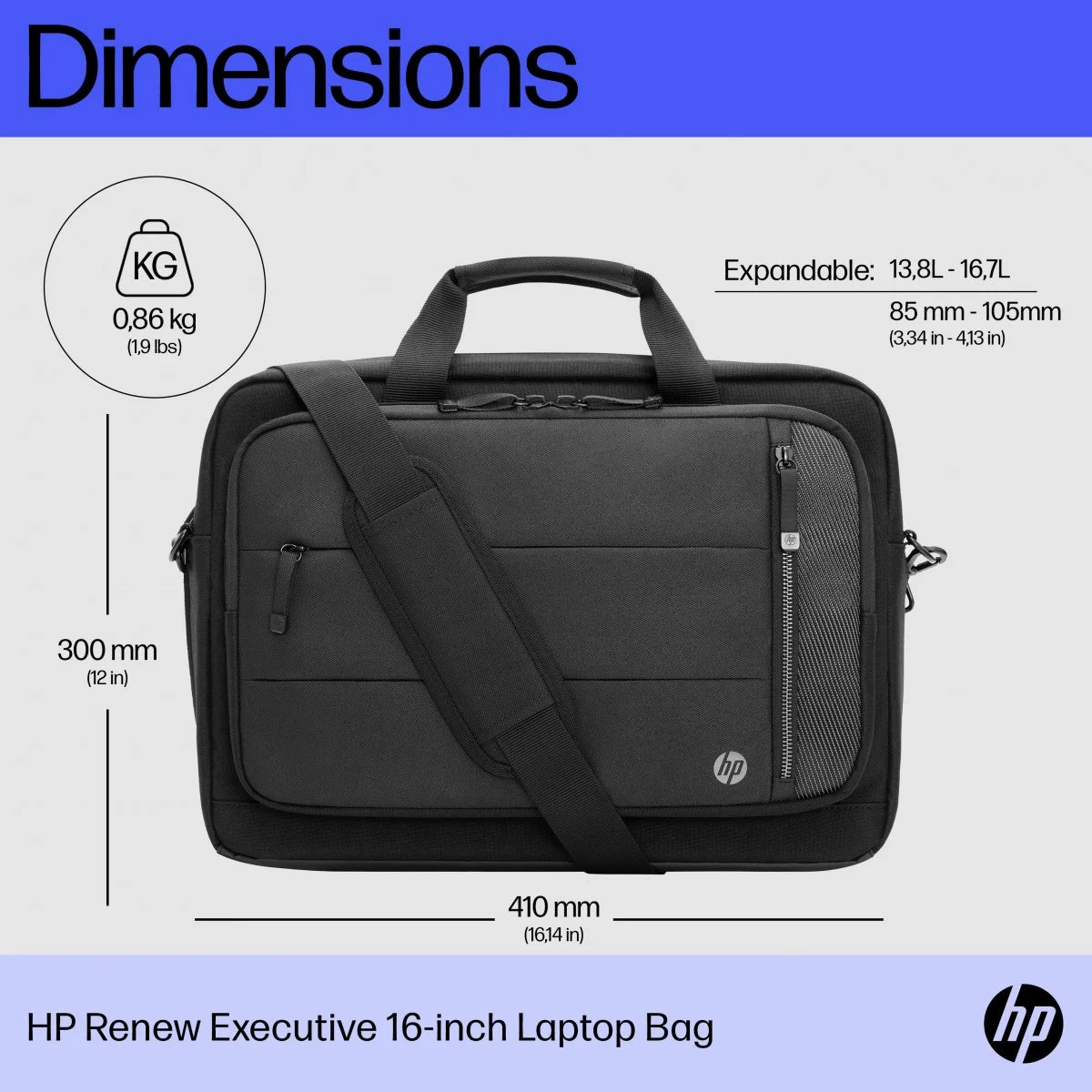 Maletín para Portátil HP RENEW EXECUTIVE Negro 16''