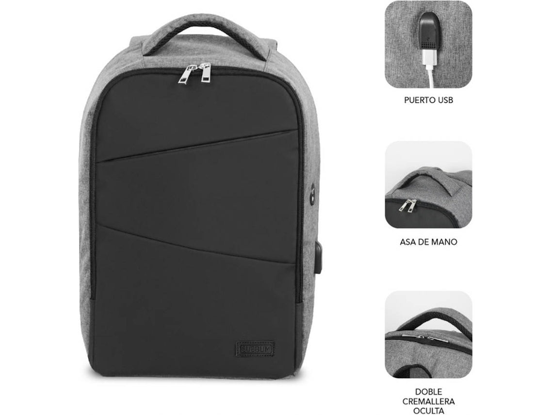 Mochila para Portátil Subblim SUBBP3SA1100 Negro 16"