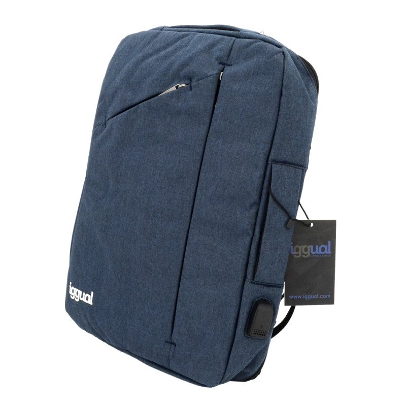 Mochila para Portátil iggual IGG317051 Impermeable Antirrobo Azul 15,6"